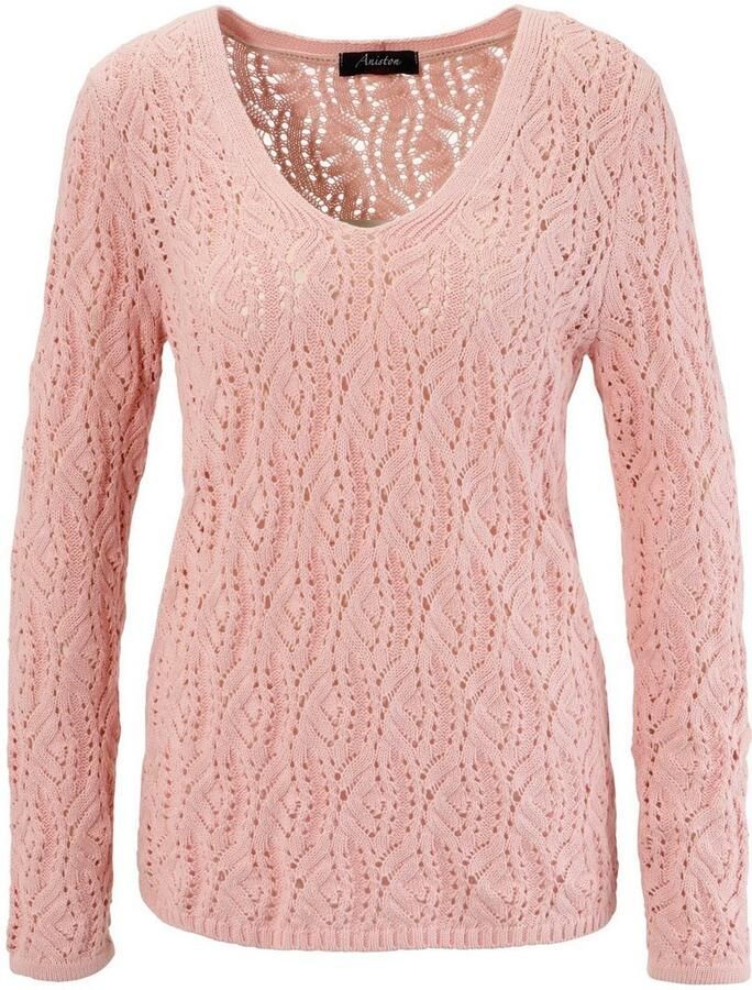 Aniston CASUAL Gebreide trui met trendy ajour-patroon