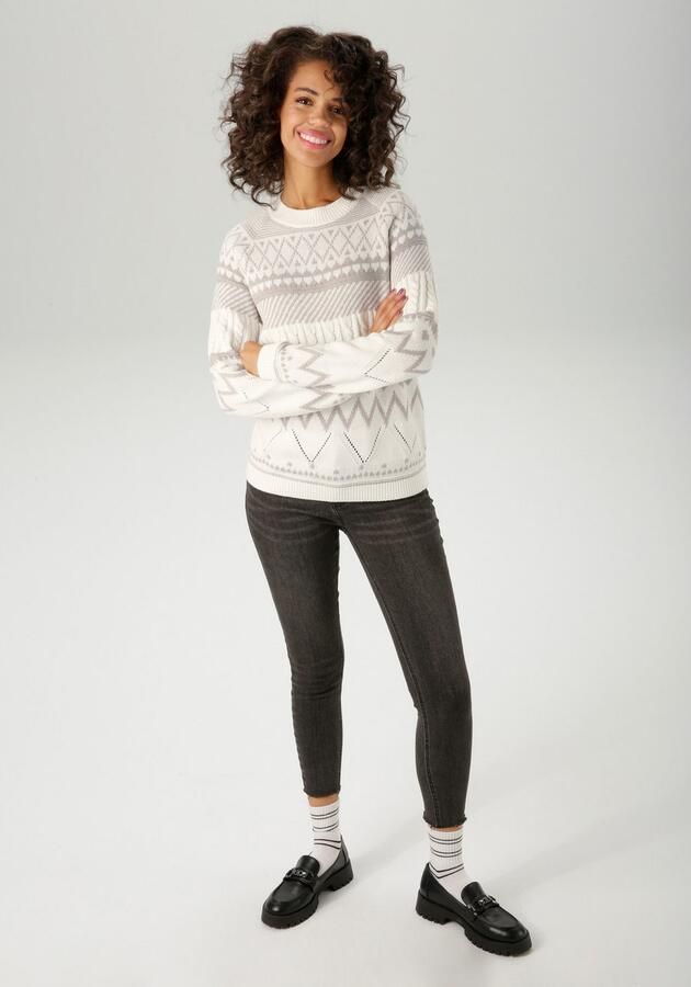 Aniston CASUAL Gebreide trui trendy motievenmix nieuwe collectie - Foto 5