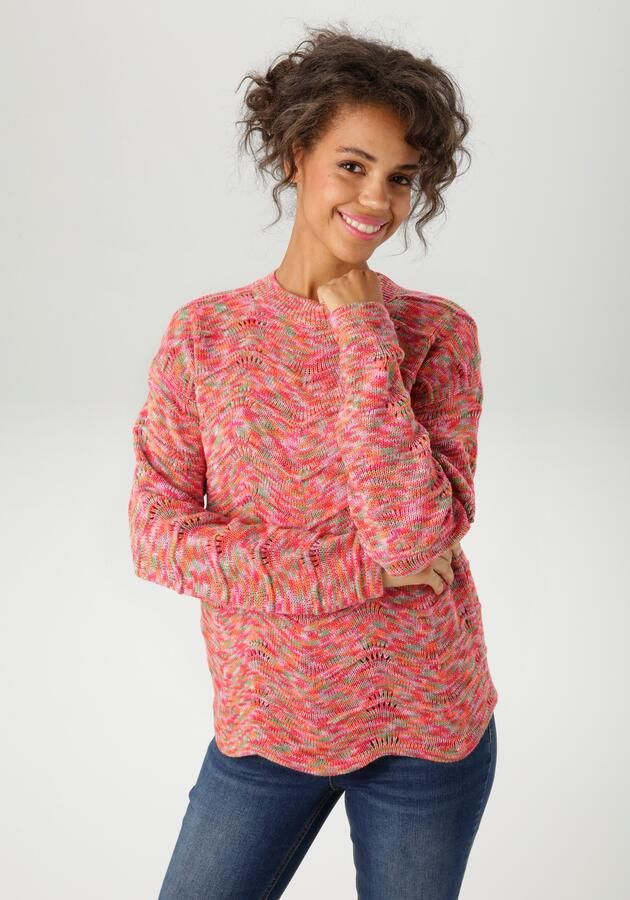 Aniston CASUAL Gebreide trui van bont spacegaren elk stuk is uniek nieuwe collectie - Foto 7