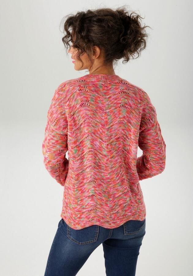 Aniston CASUAL Gebreide trui van bont spacegaren elk stuk is uniek nieuwe collectie - Foto 5