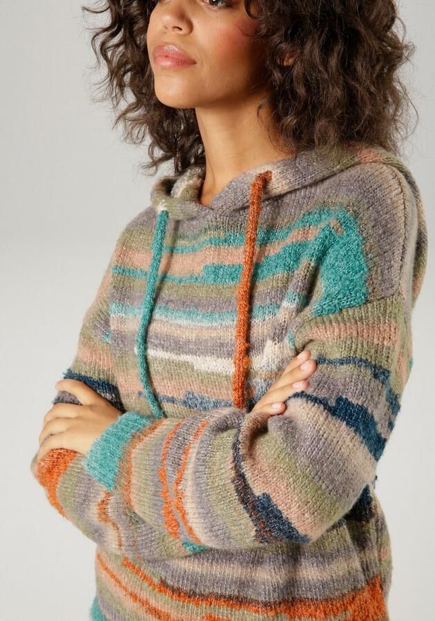 Aniston CASUAL Gebreide trui van kleurrijk effectgaren elk stuk is uniek - Foto 4