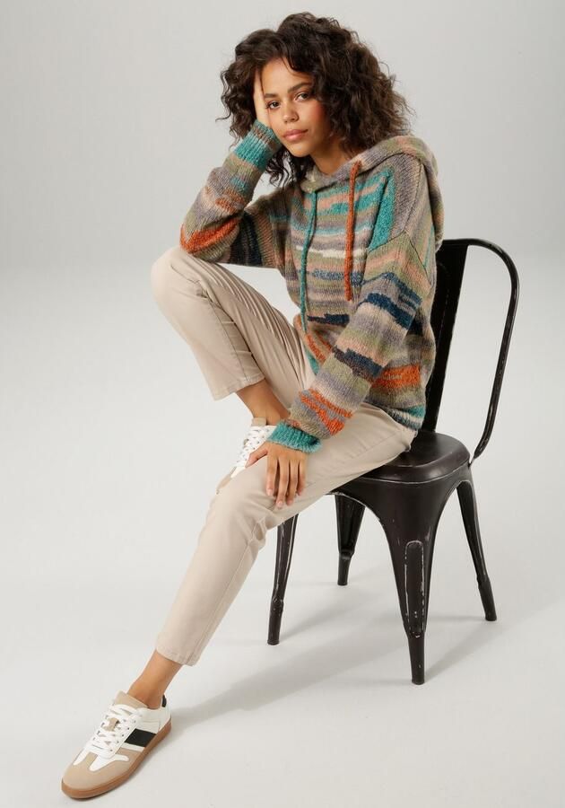 Aniston CASUAL Gebreide trui van kleurrijk effectgaren elk stuk is uniek - Foto 5