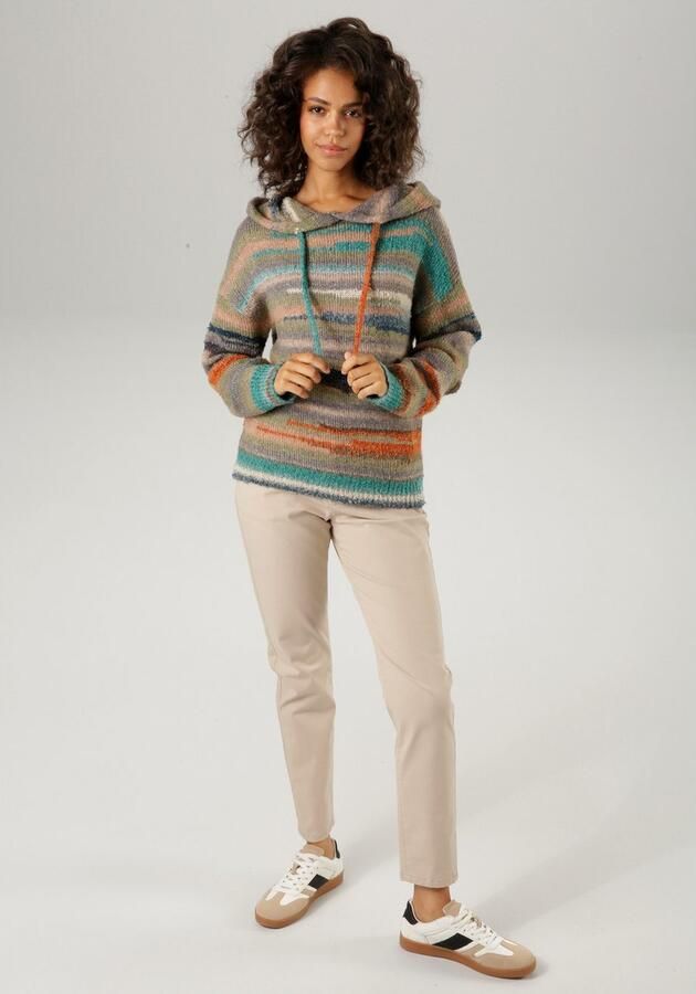 Aniston CASUAL Gebreide trui van kleurrijk effectgaren elk stuk is uniek - Foto 6