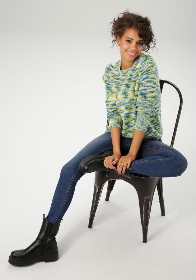 Aniston CASUAL Gebreide trui van trendy multicolor-garen elk deel uniek nieuwe collectie - Foto 5