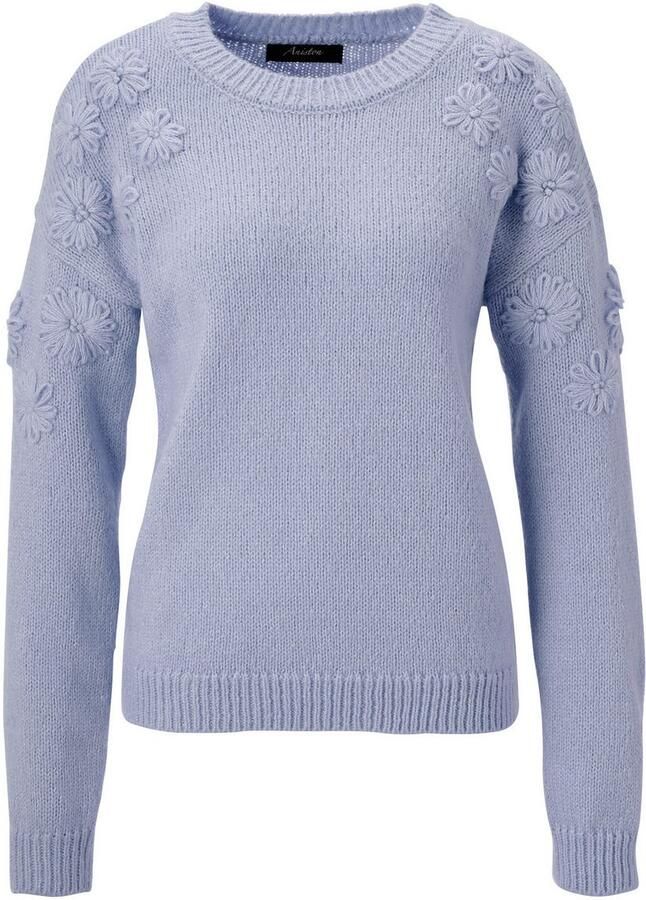 Aniston CASUAL Gebreide trui versierd met opgestikte bloe nieuwe collectie - Foto 2