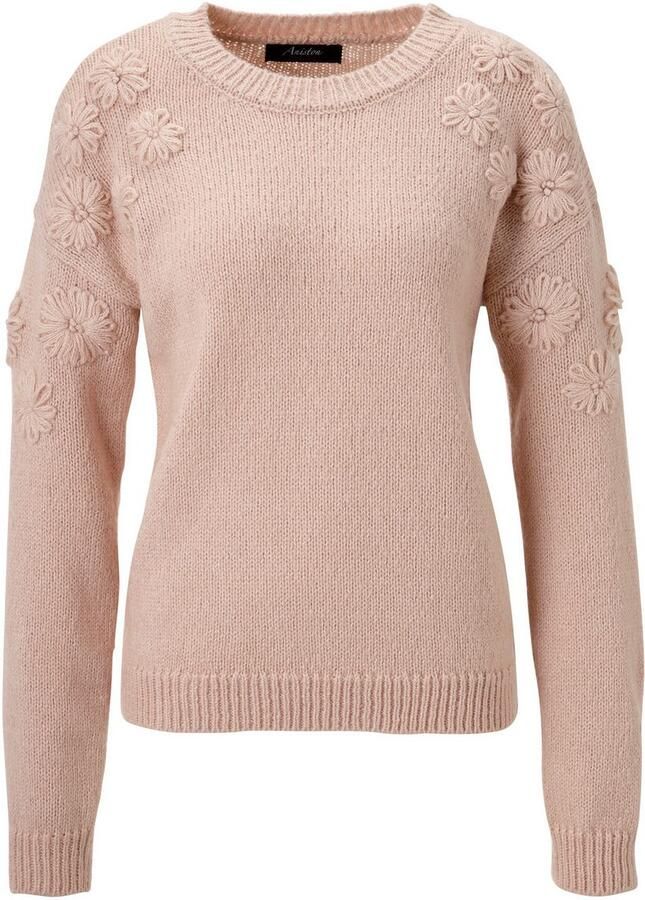 Aniston CASUAL Gebreide trui versierd met opgestikte bloe nieuwe collectie - Foto 2