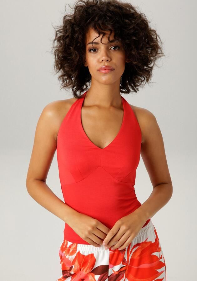 Aniston CASUAL Haltertop met bandjes die gestrikt kunnen worden - Foto 2