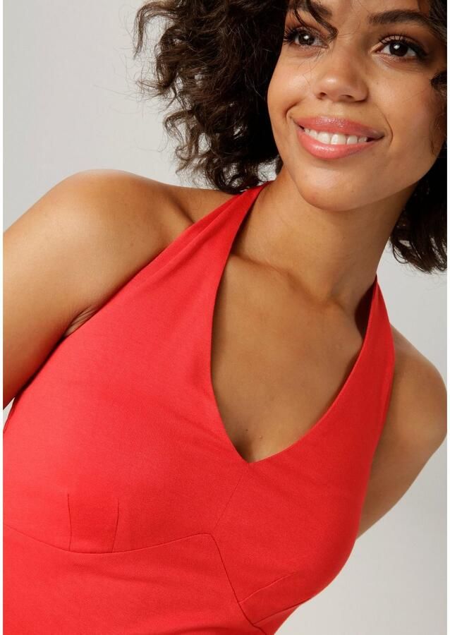 Aniston CASUAL Haltertop met bandjes die gestrikt kunnen worden