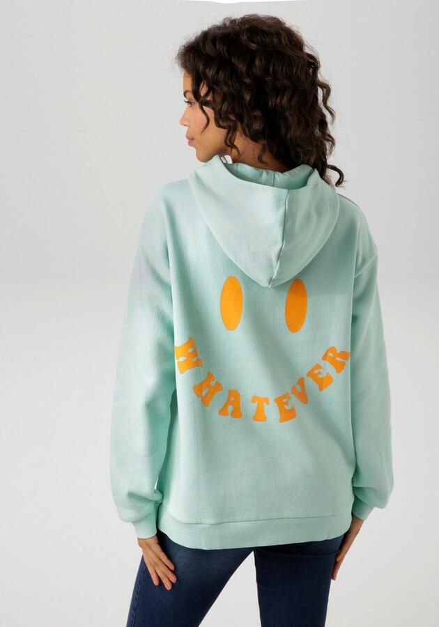 Aniston CASUAL Hoodie met smiley op de rug - Foto 3