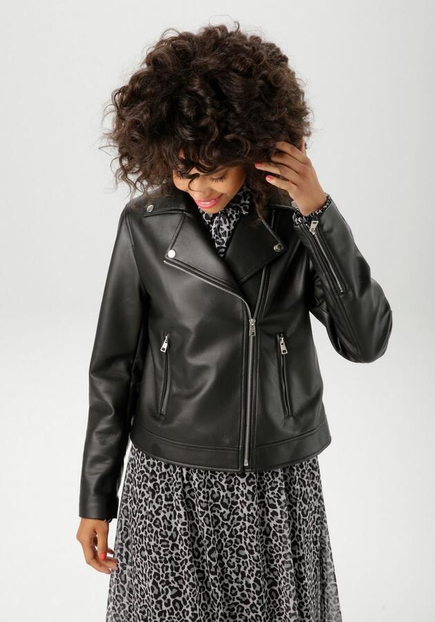 Aniston CASUAL Imitatieleren jack in bikerstijl nieuwe collectie - Foto 4