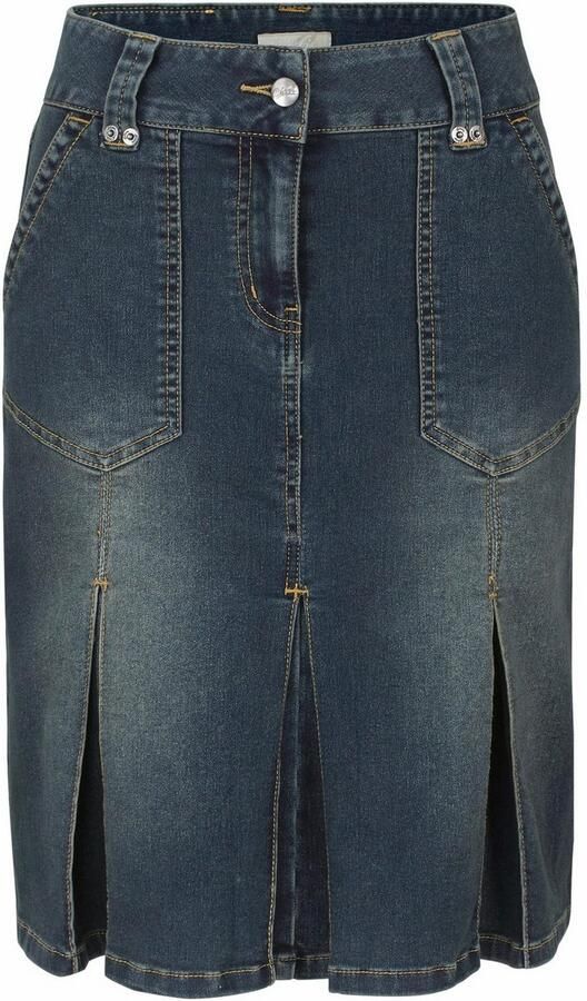 Aniston CASUAL Jeans rok met ingelegde plooien - Foto 8