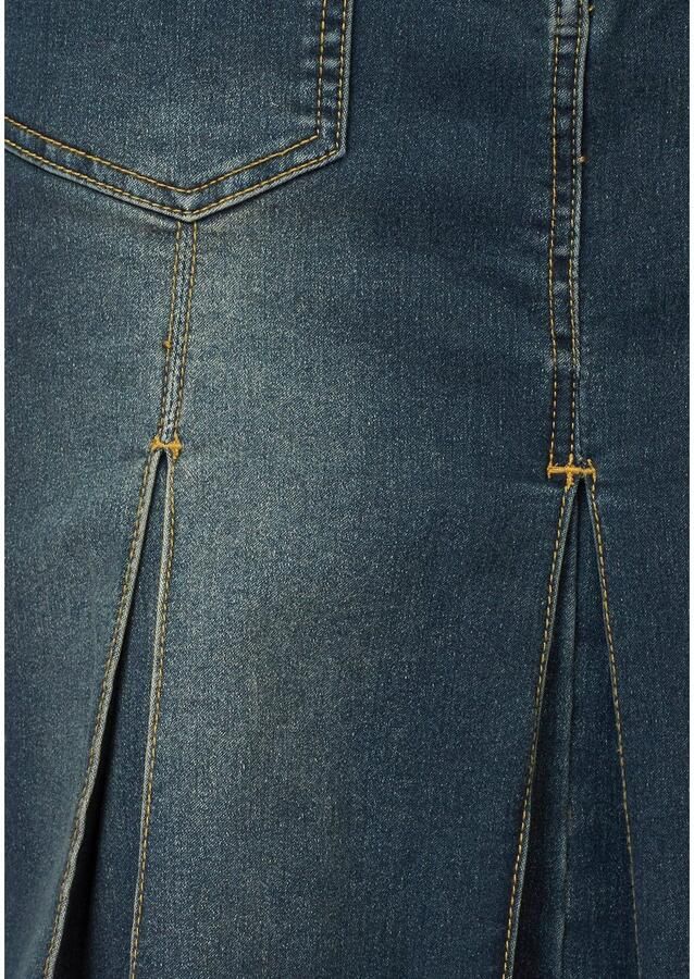 Aniston CASUAL Jeans rok met ingelegde plooien