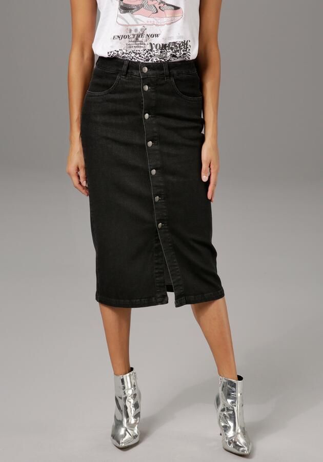 Aniston CASUAL Jeans rok met knoopsluiting - Foto 6