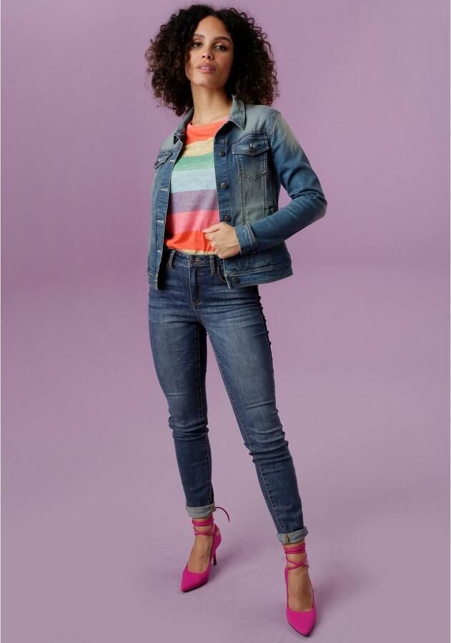 Aniston CASUAL Jeansjack in used-wassing - Foto 5