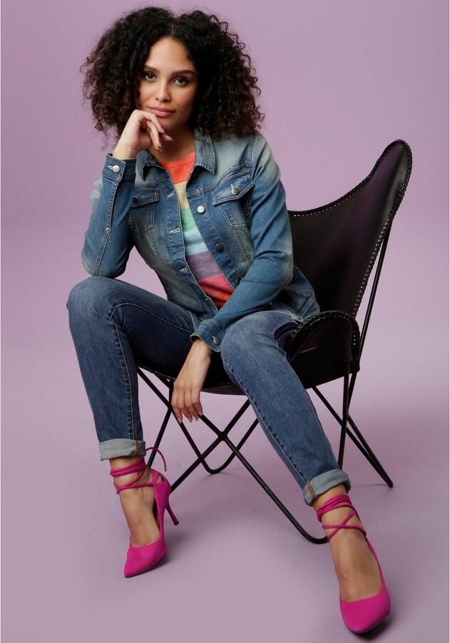 Aniston CASUAL Jeansjack in used-wassing - Foto 6