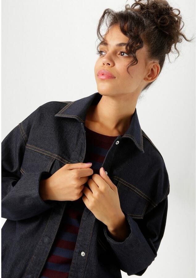 Aniston CASUAL Jeansjack te sluiten met verdekte drukknopen nieuwe collectie - Foto 3