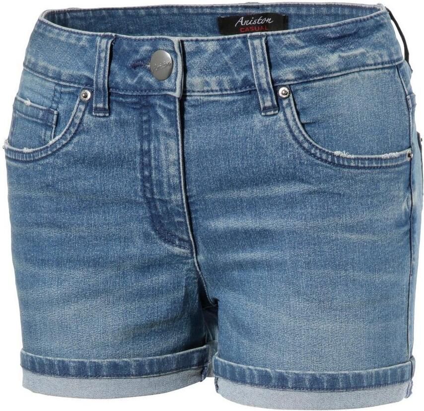 Aniston CASUAL Jeansshort met lichte slijteffecten
