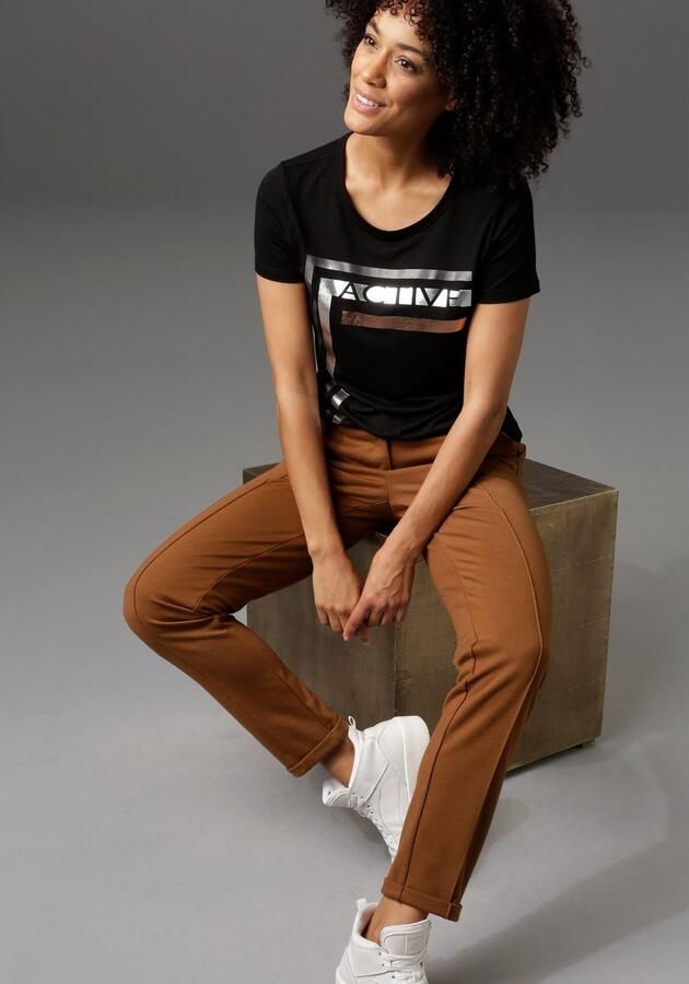 Aniston CASUAL Jerseybroek met biezen gegarneerd - Foto 4