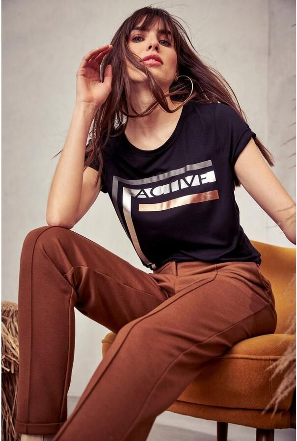 Aniston CASUAL Jerseybroek met biezen gegarneerd - Foto 6