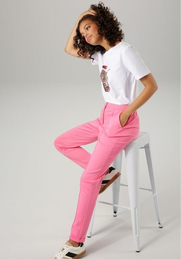 Aniston CASUAL Jerseybroek met biezen gegarneerd - Foto 4