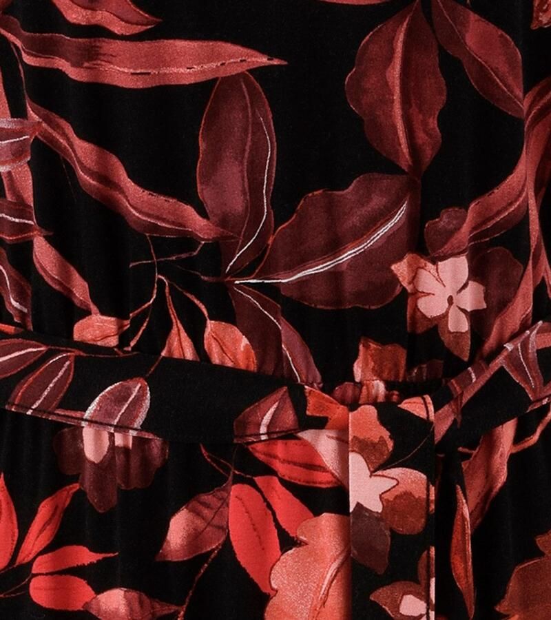 Aniston CASUAL Jerseyjurk bedrukt met grote bloe en bladeren nieuwe collectie (Met een afneembare bindstrik)