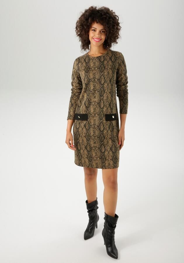 Aniston CASUAL Jerseyjurk in extravagant slangenpatroon nieuwe collectie - Foto 6