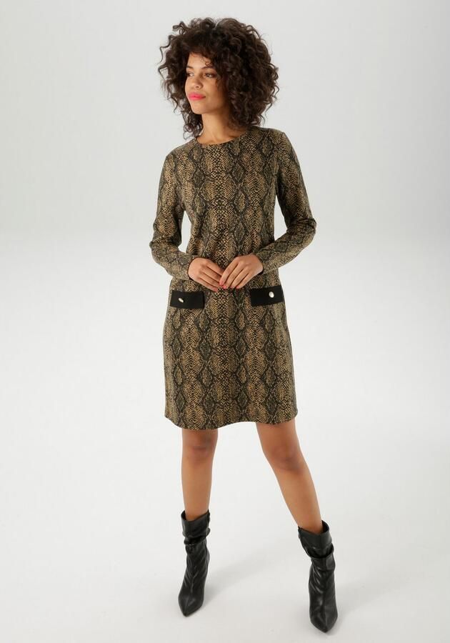 Aniston CASUAL Jerseyjurk in extravagant slangenpatroon nieuwe collectie - Foto 2