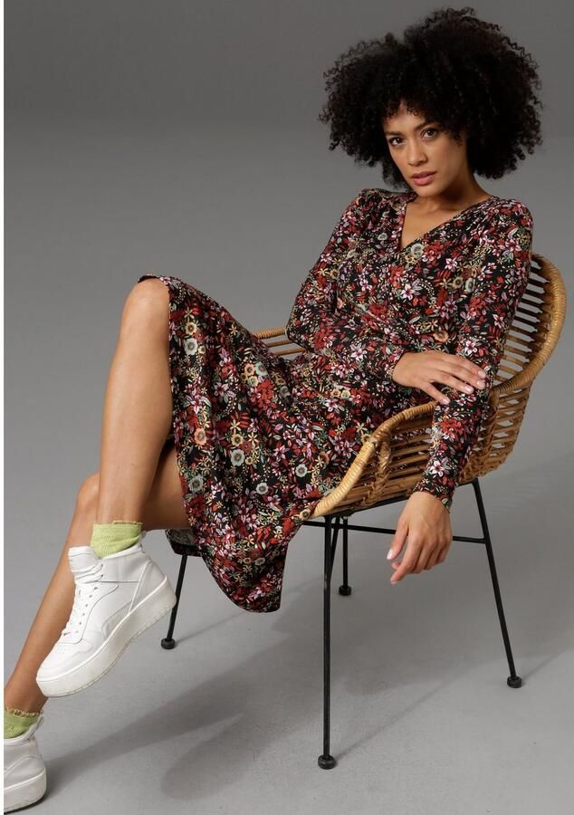 Aniston CASUAL Jerseyjurk in wikkel-look