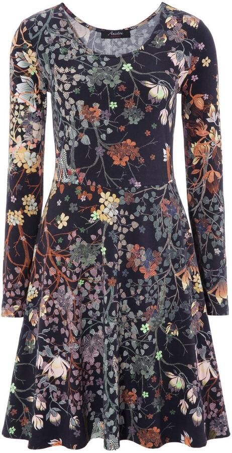 Aniston CASUAL Jerseyjurk met bloemenprint of in uni-zwart - Foto 6