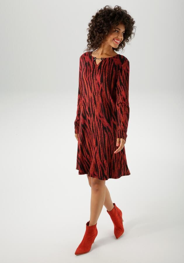 Aniston CASUAL Jerseyjurk met decoratief sierele t aan de halslijn nieuwe collectie - Foto 7