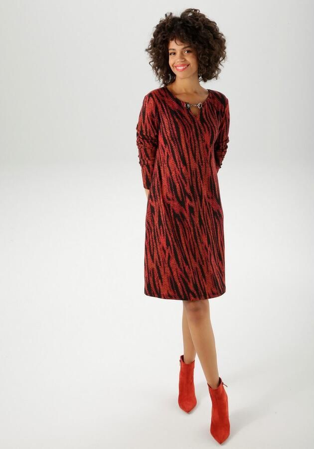 Aniston CASUAL Jerseyjurk met decoratief sierele t aan de halslijn nieuwe collectie - Foto 4