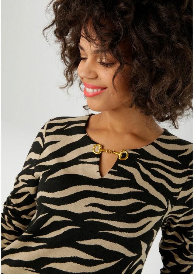 Aniston CASUAL Jerseyjurk met decoratief sierele t aan de halslijn nieuwe collectie - Foto 2