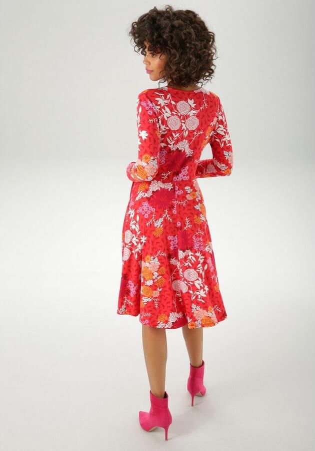 Aniston CASUAL Jerseyjurk met fantasierijke bloe print elk stuk is uniek nieuwe kollectie - Foto 5