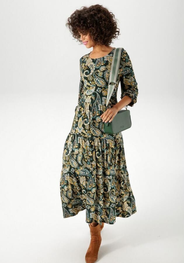 Aniston CASUAL Jerseyjurk met kleurharmonisch paisley-patroon nieuwe collectie - Foto 3