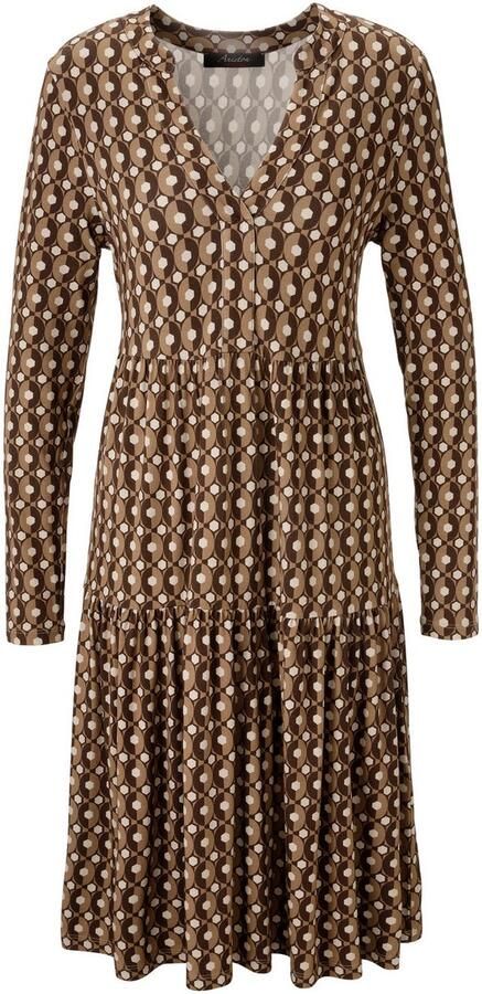 Aniston CASUAL Jerseyjurk met kleurharmonisch retro-patroon nieuwe collectie - Foto 6