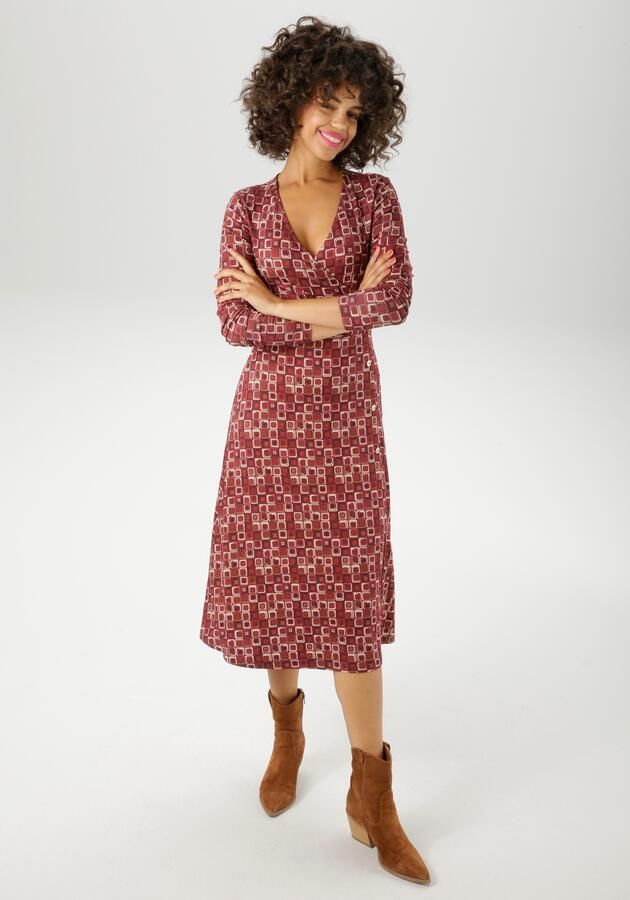 Aniston CASUAL Jerseyjurk met kleurharmonisch retro-patroon nieuwe collectie - Foto 7