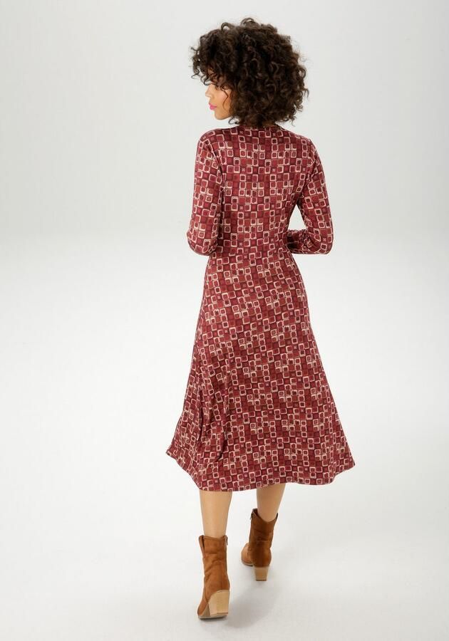 Aniston CASUAL Jerseyjurk met kleurharmonisch retro-patroon nieuwe collectie - Foto 5
