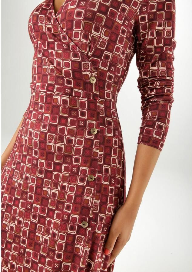 Aniston CASUAL Jerseyjurk met kleurharmonisch retro-patroon nieuwe collectie - Foto 2