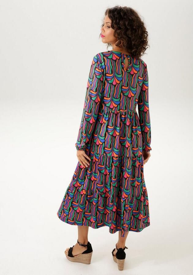 Aniston CASUAL Jerseyjurk met kleurrijke grafische print - Foto 2