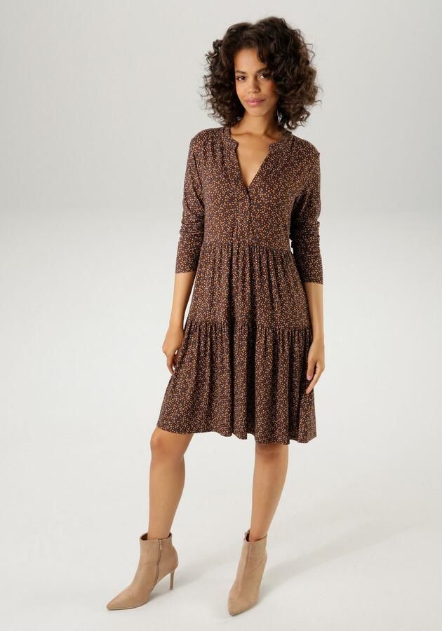 Aniston CASUAL Jerseyjurk met trendy gekleurde grafische allover-print - Foto 4