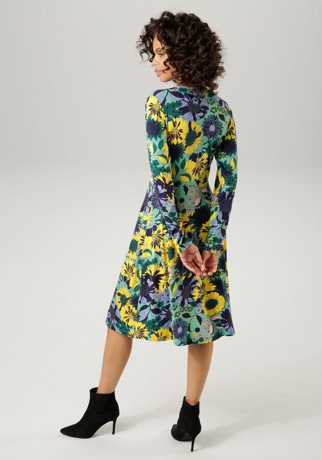 Aniston CASUAL Jerseyjurk met v-hals in wikkel-look - Foto 3