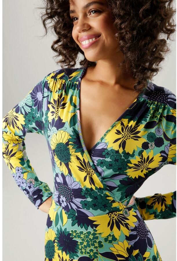 Aniston CASUAL Jerseyjurk met v-hals in wikkel-look - Foto 5