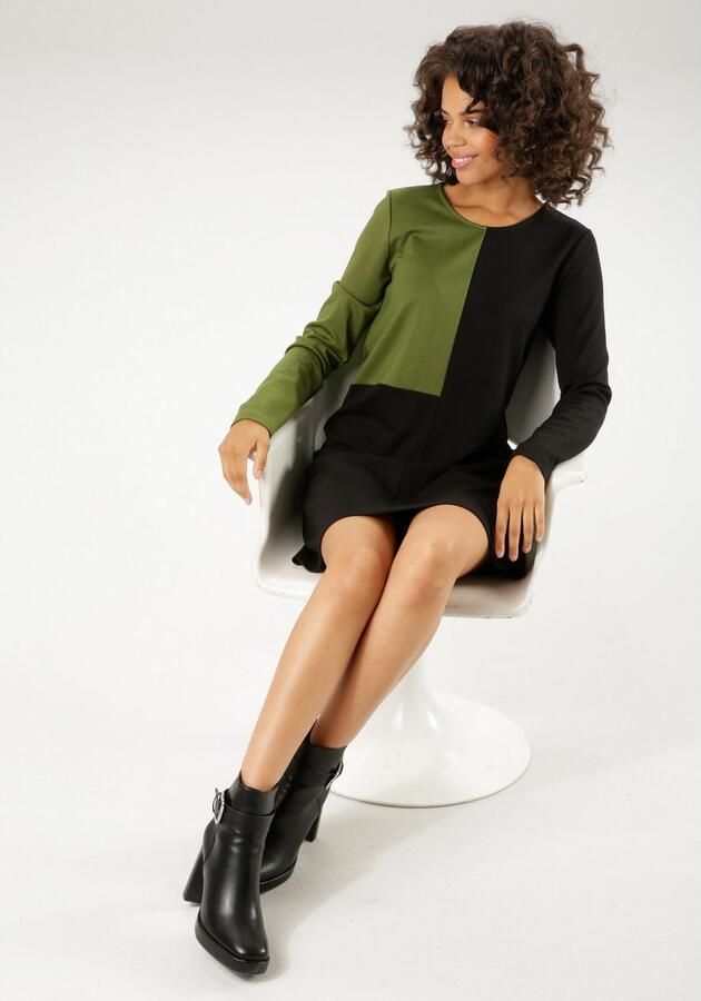 Aniston CASUAL Jerseyjurk met verfijnde kleuraccenten - Foto 5