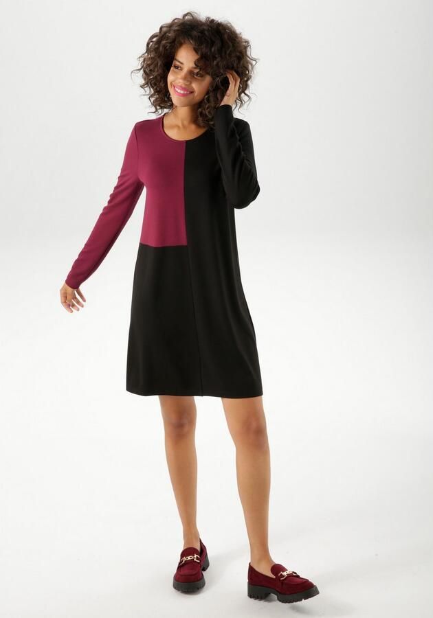Aniston CASUAL Jerseyjurk met verfijnde kleuraccenten - Foto 4