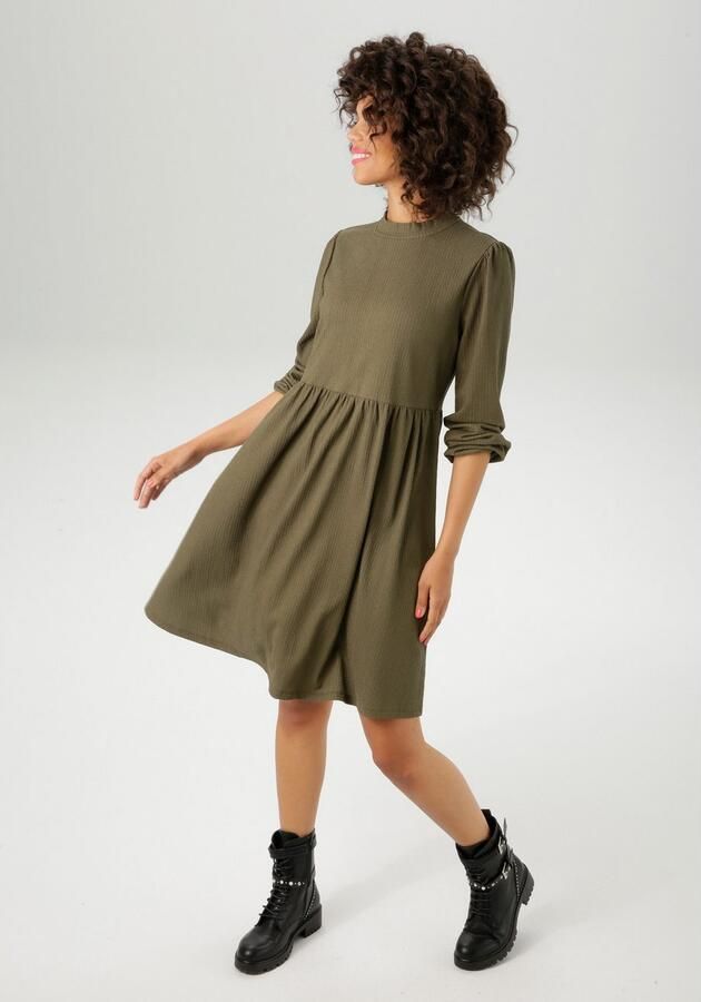 Aniston CASUAL Jerseyjurk van gestructureerde elastische crêpe kwaliteit nieuwe collectie - Foto 4