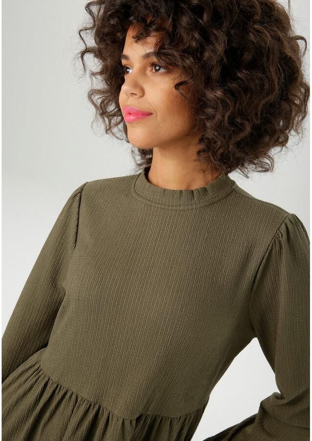 Aniston CASUAL Jerseyjurk van gestructureerde elastische crêpe kwaliteit nieuwe collectie - Foto 2