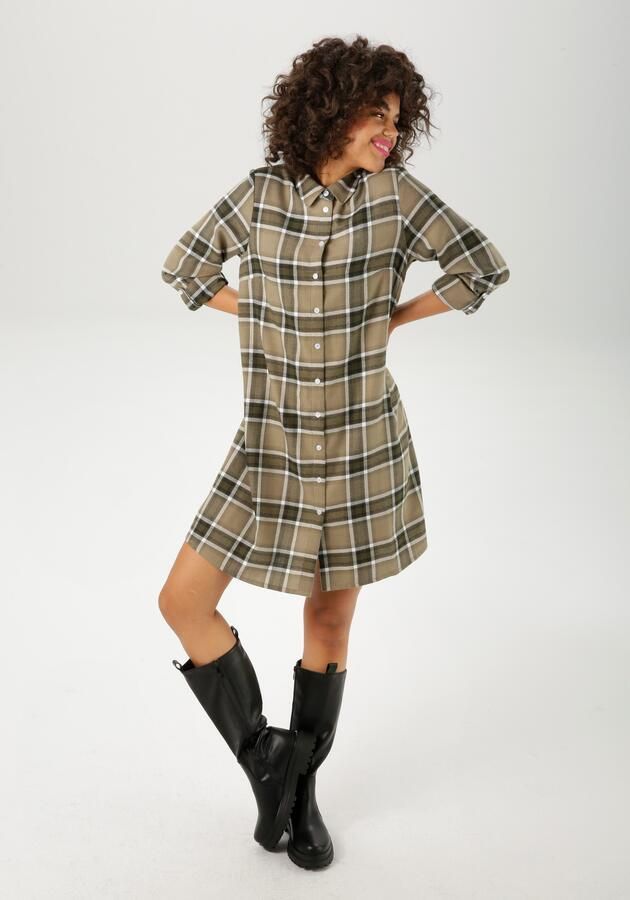 Aniston CASUAL Jurk met overhemdkraag in trendy geruit dessin nieuwe collectie - Foto 7