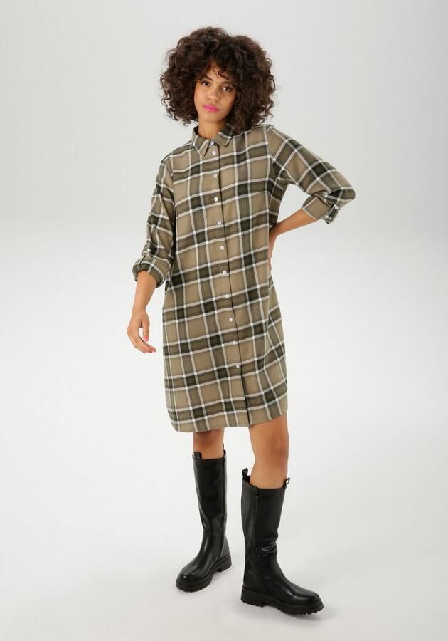 Aniston CASUAL Jurk met overhemdkraag in trendy geruit dessin nieuwe collectie - Foto 4