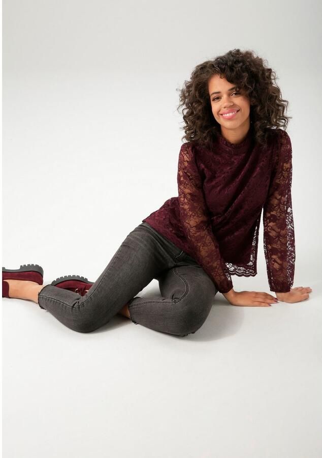 Aniston CASUAL Kanten blouse uitgebreid versierd met edele rozen nieuwe collectie - Foto 4