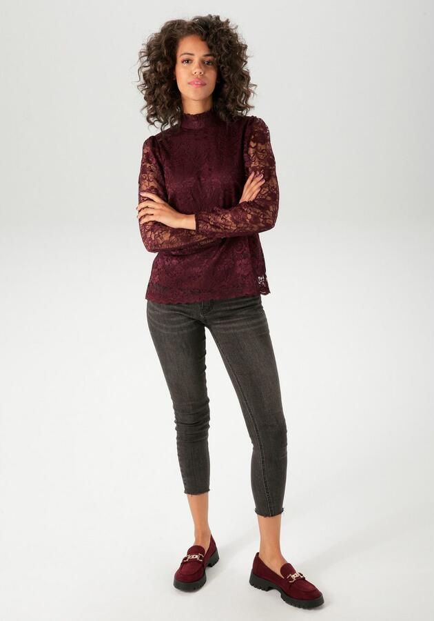 Aniston CASUAL Kanten blouse uitgebreid versierd met edele rozen nieuwe collectie - Foto 6